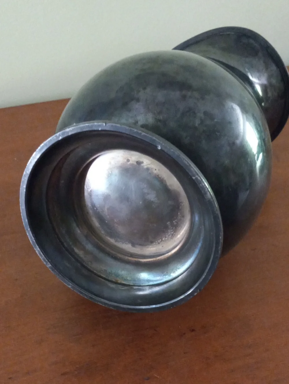 Camille #6017 Antique-Style Silver-Plated Metal Pitcher in Dark Patina Finish